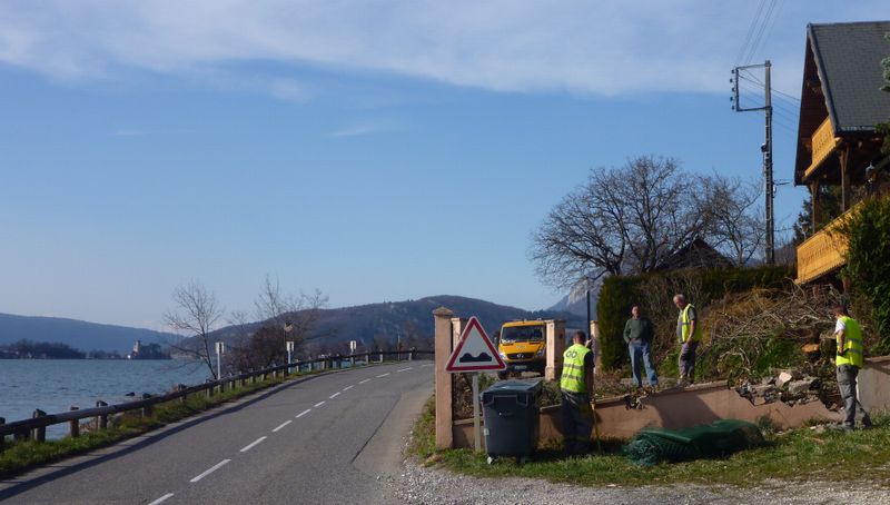 Travaux voie verte sur le D909 A à Balmette en 2012