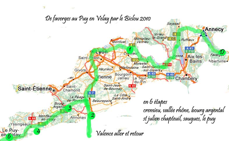 Le Glaude on the road again en aout 2010 : le parcours des ablutions..