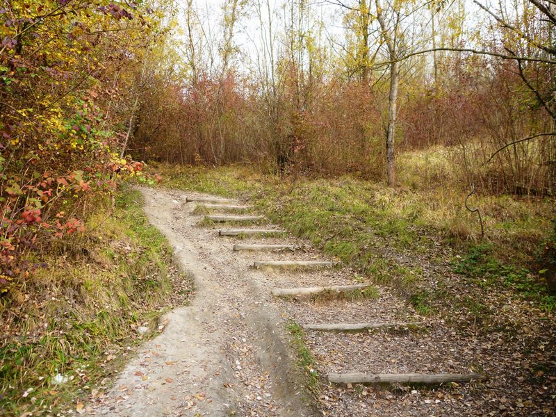 Escaliers VTT vers le fleuve Arve en 2011