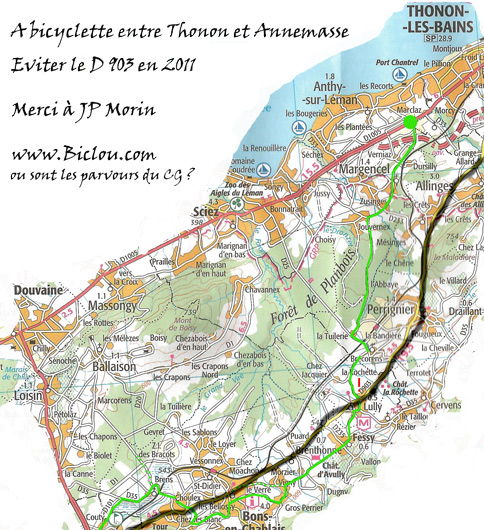 carte cyclistes Thonon annemasse en 2011