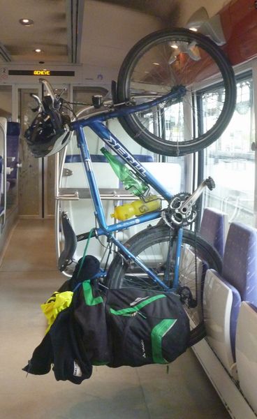 Fanette dans le train vers Genève en 2015