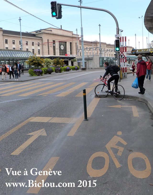 La Boucle est bouclée ; retour Genève Cornavin, par ce bel aménagement cyclable ..