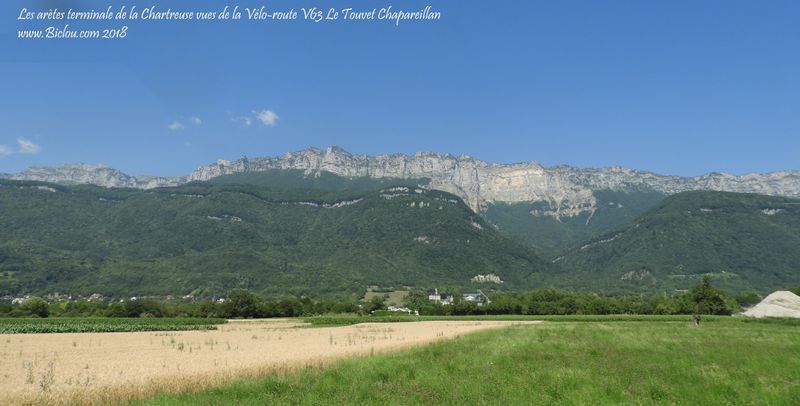 Les arètes terminales de la Chartreuse vues de ViaPreAlpina dite V 63 en Grésivaudan