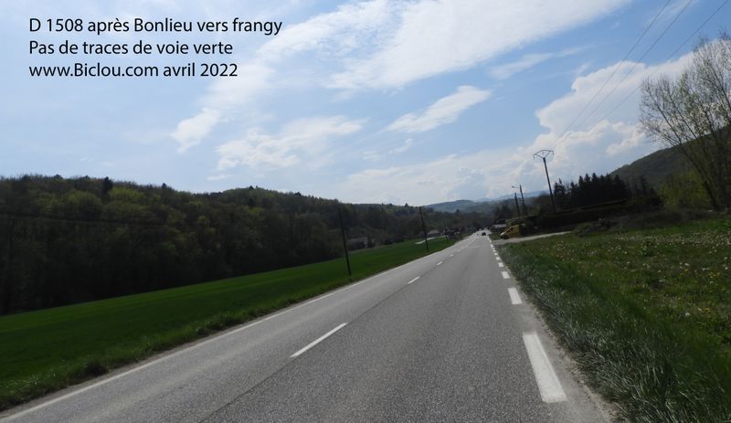 D 1508, après Bonlieu, direction Frangy, pas de la moindre trace de voie verte