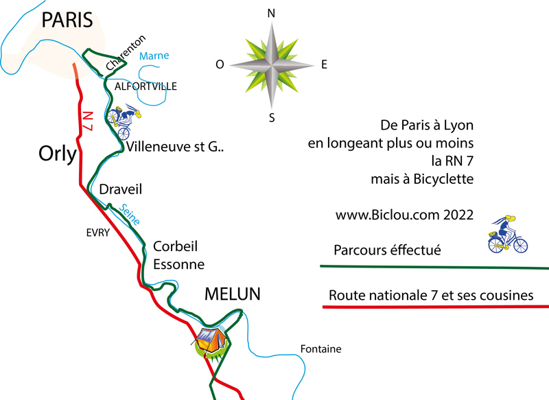 carte Paris - Melun à Bicyclette de claudio en 2022