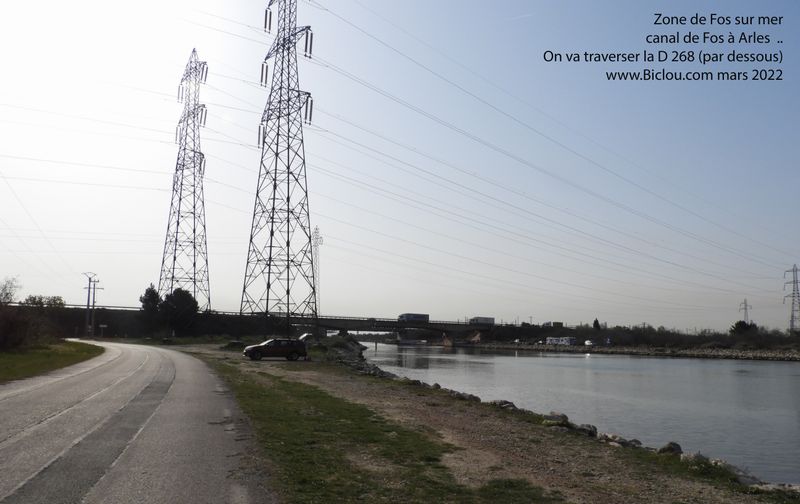 Canal de Fos à Arles ; on passe sous la D 268