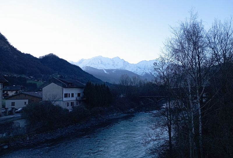 L'Arve et vue sur le Mont Blanc