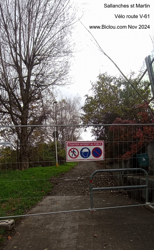 St Martin (Sallanches) : travaux voie verte V-61, à gauche autoroute : 2024