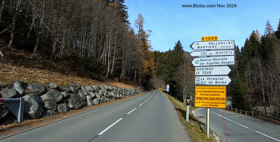 D 1506 direction col des Montets