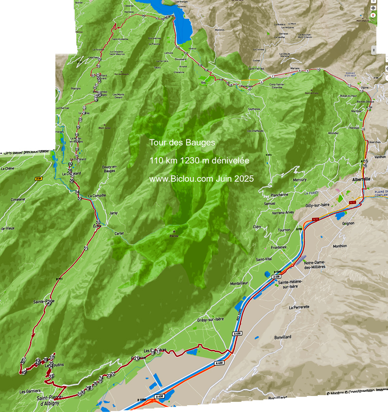 carte-Tour-cyclistes-des-bauges carte-Tour-cyclistes-des-bauges