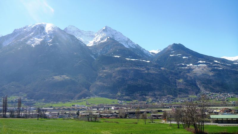 Aosta : vue sur le massif du grand Paradis en 2015